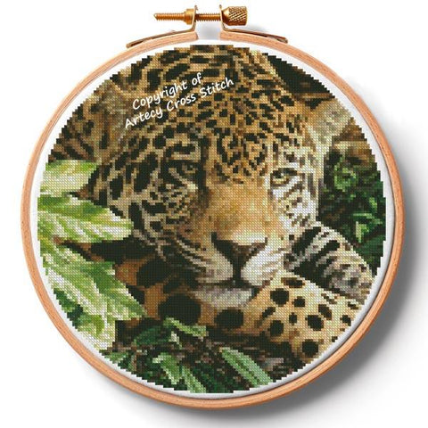 Jaguar At Rest Hoop (Large) - Artecy Cross Stitch