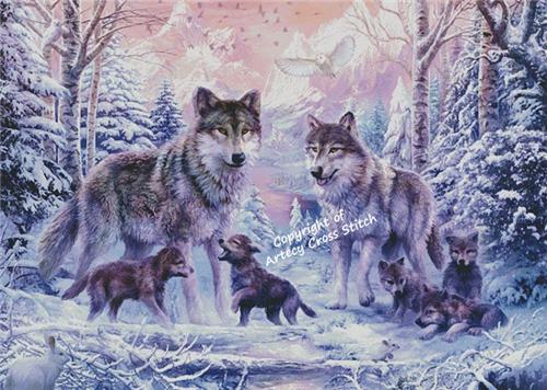 Winter Wolf Family (Large) - Artecy Cross Stitch