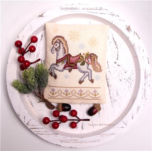 Christmas Carousel Horse - Samplers and Primitives