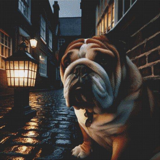 Bulldog On The Prowl - White Willow Stitching