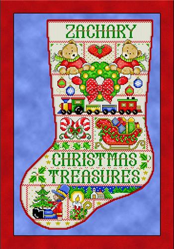 Christmas Treasures Stocking - Joan Elliott Designs