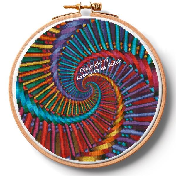 Fractal Spiral Hoop (Extra Large) - Artecy Cross Stitch