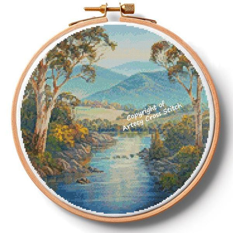 Ovens Valley: Autumn Hoop (Extra Large) - Artecy Cross Stitch