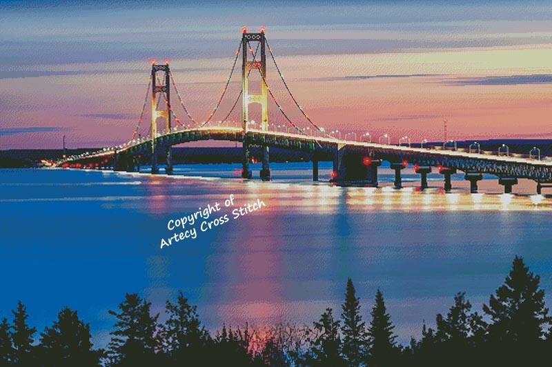 Mackinac Bridge (Large) - Artecy Cross Stitch