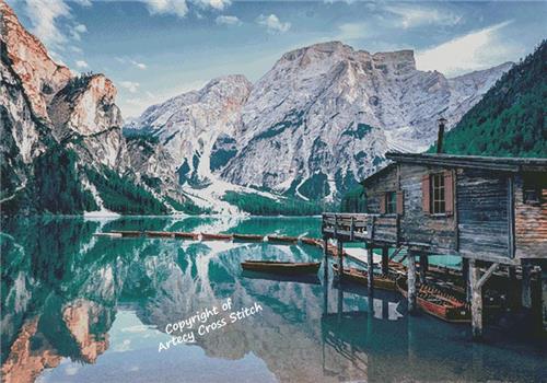 Lago di Braies, Italy (Large) - Artecy Cross Stitch