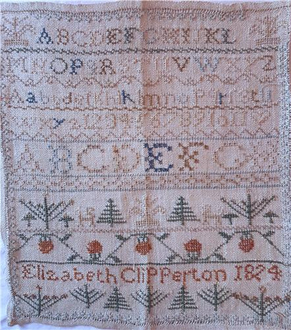 Elizabeth Clipperton 1824 - Crowsfeetstitching