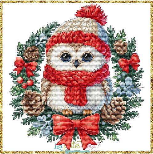 Wreath Owl Christmas - Les Petites Croix De Lucie