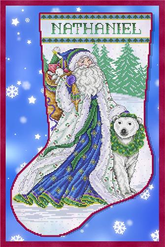 Father Frost Stocking - Joan Elliott Designs
