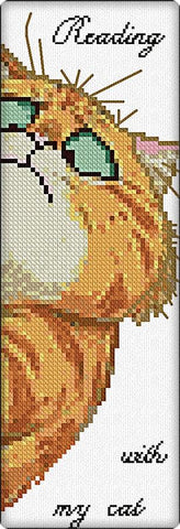 Reading With My Cat Bookmark - Alessandra Adelaide Needleworks