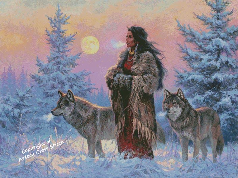 Native American Woman (Large) - Artecy Cross Stitch