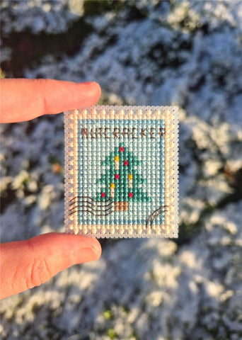 Nutcracker Christmas Tree Postage Stamp - Cute Embroidery by Kate