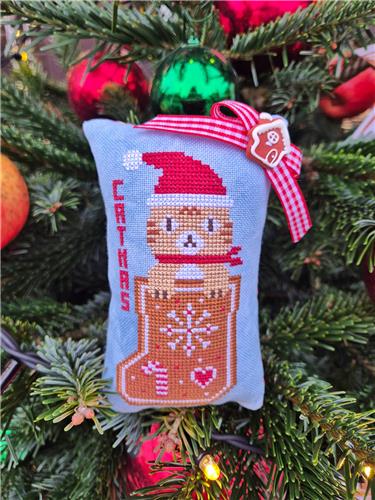 Catmas Christmas Sock - Cute Embroidery by Kate