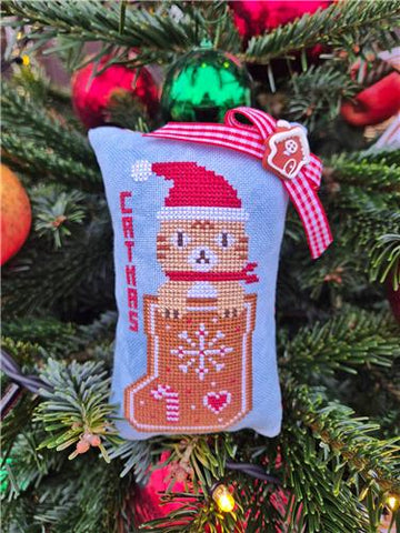 Catmas Christmas Sock - Cute Embroidery by Kate