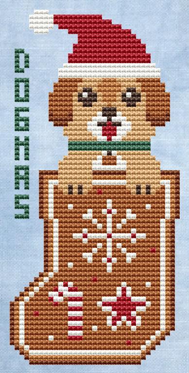 Dogmas Christmas Sock - Cute Embroidery by Kate