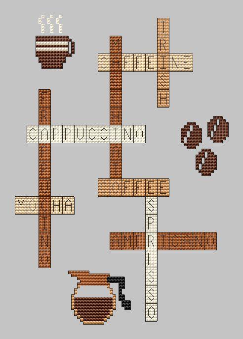 Coffee Crossword - Cute Embroidery by Kate