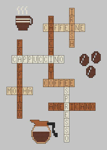 Coffee Crossword - Cute Embroidery by Kate