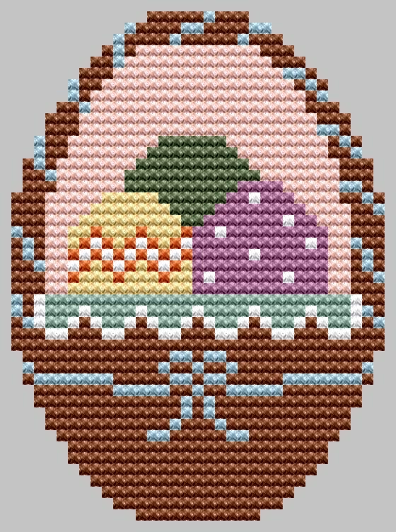 Easter Basket Eggs - Cute Embroidery by Kate