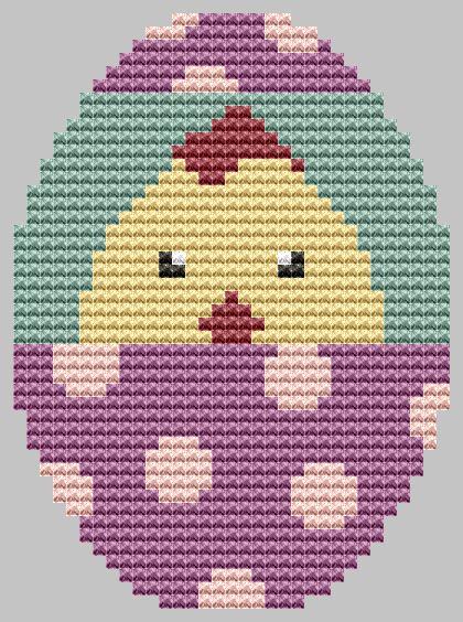 Easter Egg Chick - Cute Embroidery by Kate