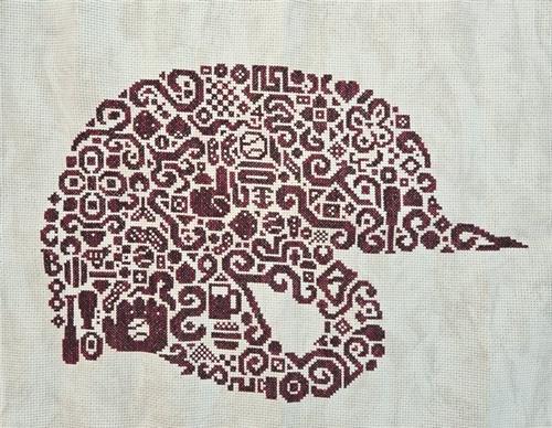Tribal Baseball Helmet - White Willow Stitching
