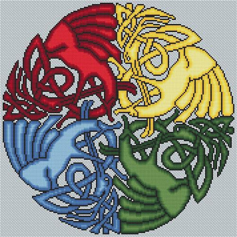 Cardinal Cranes Knotwork - Artists Alley