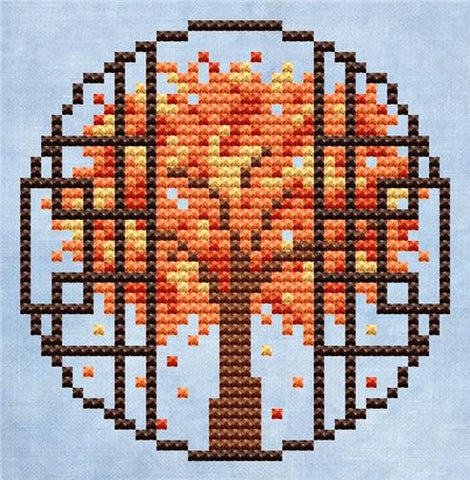 Autumn Tree - Cute Embroidery by Kate