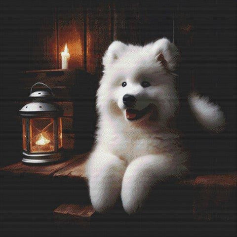 Samoyed Puppy - White Willow Stitching