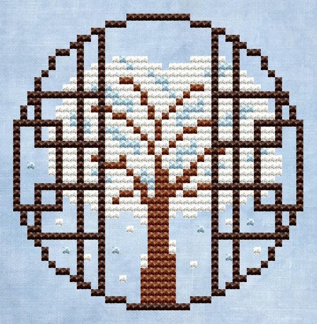 Winter Tree - Cute Embroidery by Kate