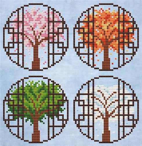 4 Seasons - Cute Embroidery by Kate
