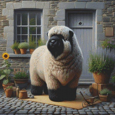 Scottish Blackface Sheep - White Willow Stitching