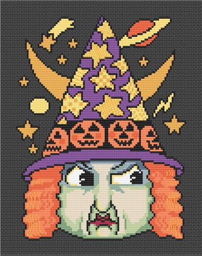 Angry Witch Face By Mary Engelbreit - Spot Colors