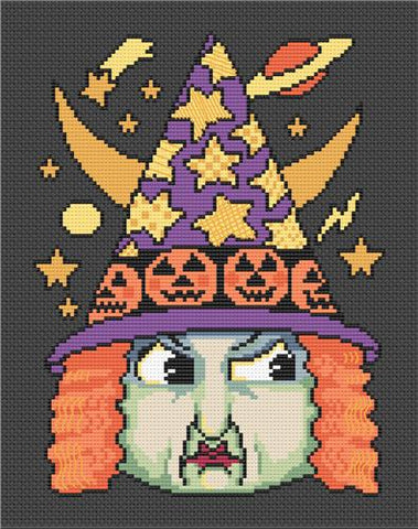 Angry Witch Face By Mary Engelbreit - Spot Colors