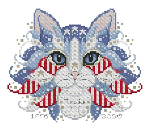 Colorful Cats: July America 250 - Kitty & Me Designs
