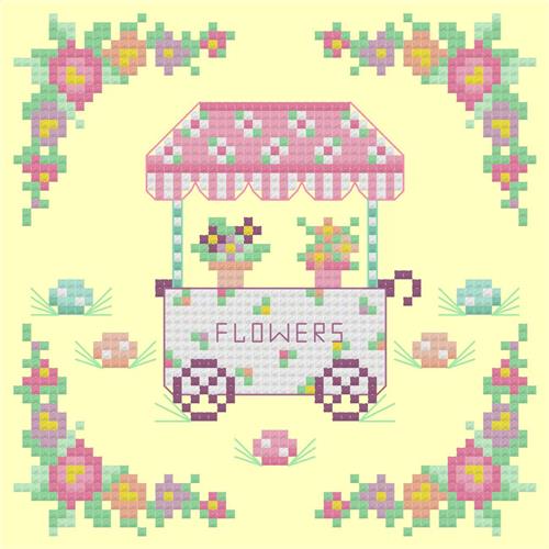 Bunny Trail Flower Cart - Sugar Stitches Design