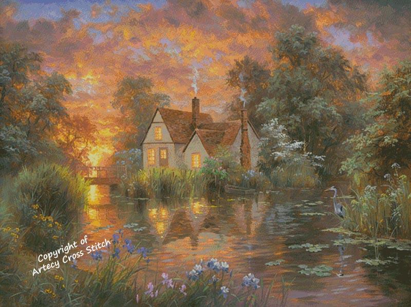 Wetland Cottage (Large) - Artecy Cross Stitch