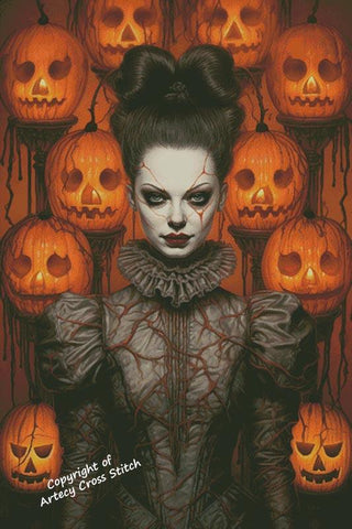 Creepy Halloween Lady (Large) - Artecy Cross Stitch