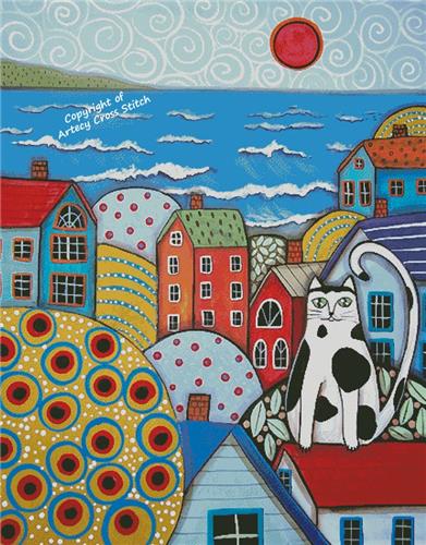 Seaside Cat (Large) - Artecy Cross Stitch
