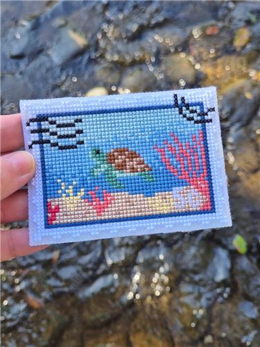 Sea Turtle Stamp - Cute Embroidery by Kate