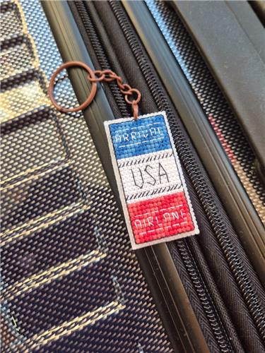 USA Travel Tag - Cute Embroidery by Kate