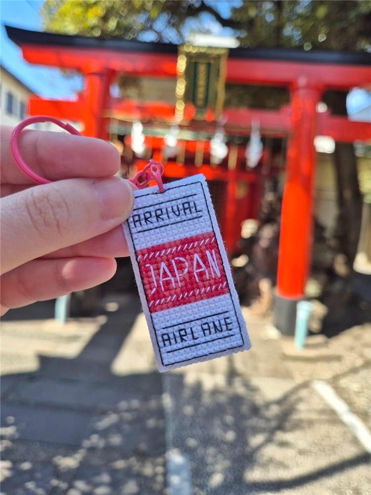 Japan Travel Tag - Cute Embroidery by Kate