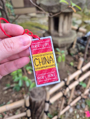 China Travel Tag - Cute Embroidery by Kate