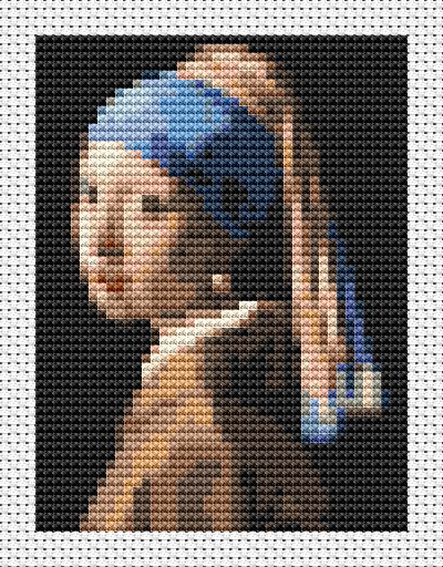 The Girl With The Pearl Earring (Miniature Chart) - Art of Stitch, The