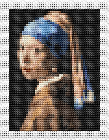The Girl With The Pearl Earring (Miniature Chart) - Art of Stitch, The