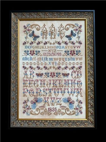 Butterflies, Flowers And Letters Sampler - Twin Peak Primitives