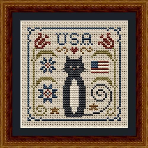 Cat Tales Collection: Patriotic USA Cat - Happiness Is  HeartMade