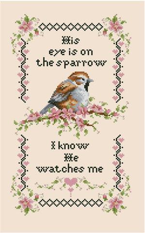 His Eye Is On The Sparrow - Kitty & Me Designs