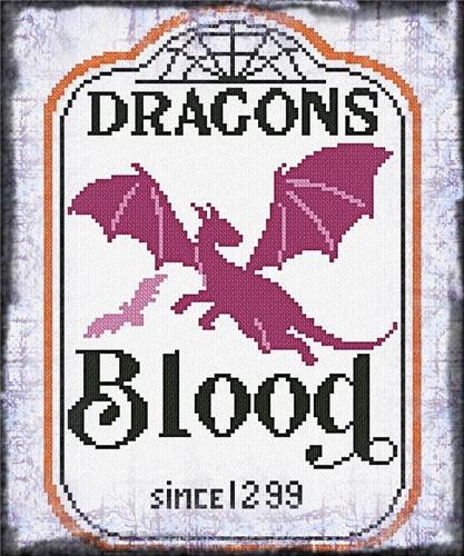 Halloween Label: Dragons Blood - Alessandra Adelaide Needleworks