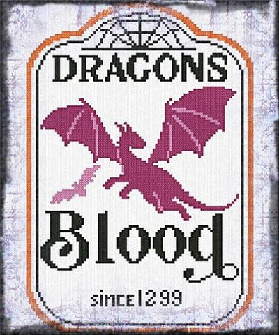 Halloween Label: Dragons Blood - Alessandra Adelaide Needleworks