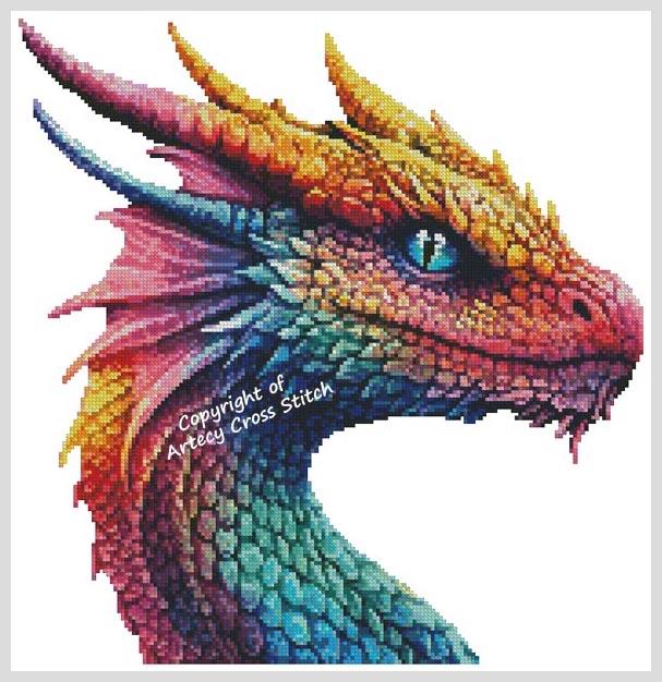 Little Rainbow Dragon 1 - Artecy Cross Stitch