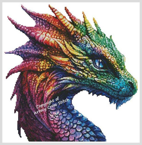 Little Rainbow Dragon 3 - Artecy Cross Stitch