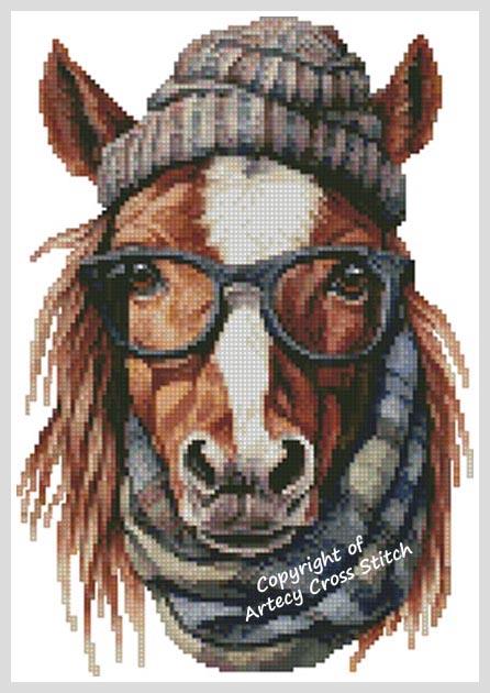 Hipster Horse - Artecy Cross Stitch